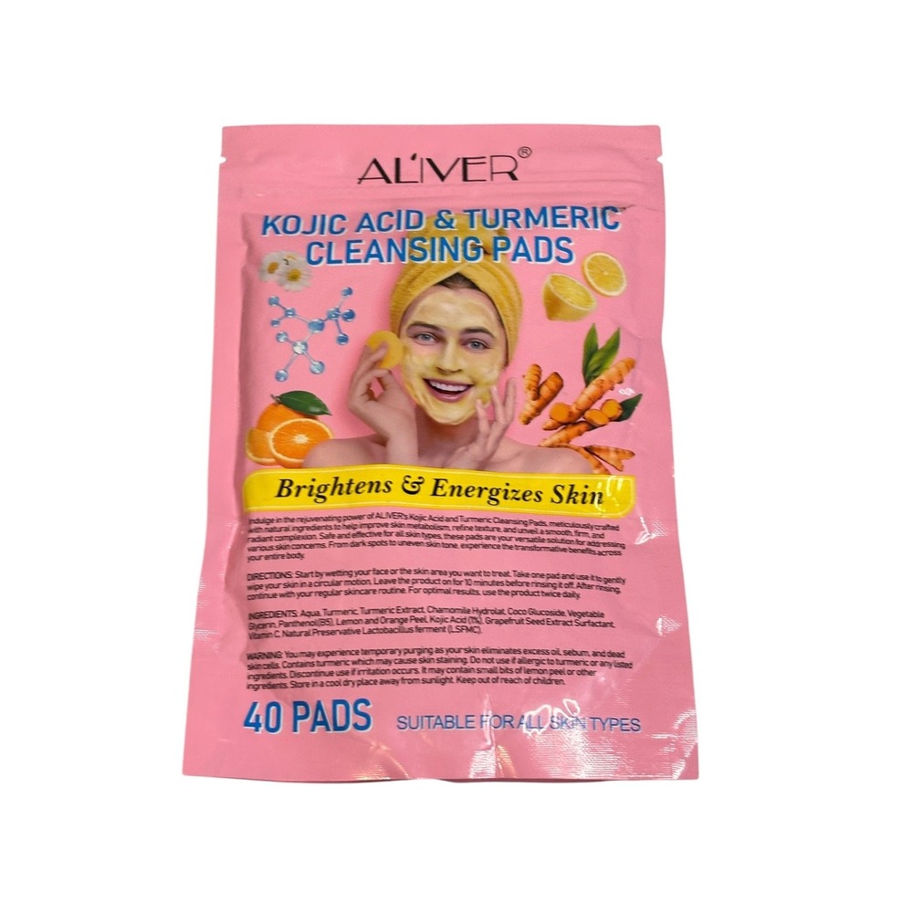 ALIVER Kojic‎ Turmeric Cleansing Pads 40 pads Brightens Energizes Skin EXP 05/27